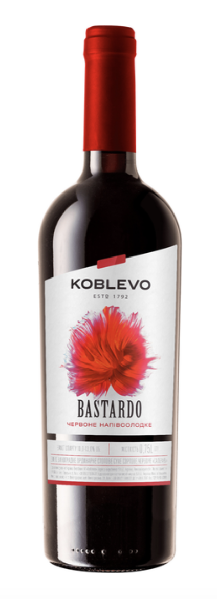 Вино Коблево Бордо Бастардо н/солод. черв. 12% 0.75 л